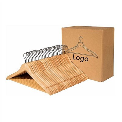 Customize Wholesale Non Slip Closet Wooden Suit Hangers